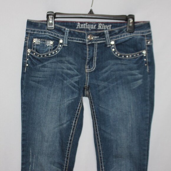 Antique Rivet Designer Jeans - Picture 4 of 14